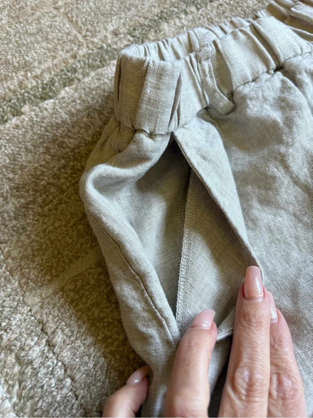 Quince Women’s 100% European Linen Pants Flax Beige Small